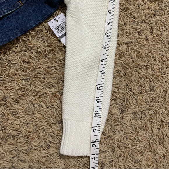 7 For All Man Kind Girls’ Denim with Sweater Sleeve Jacket - Picture 6 of 8